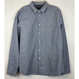 JC Rags Shirt Mens XXL Button Hevyweight Button Long Sleeve Blue Thick